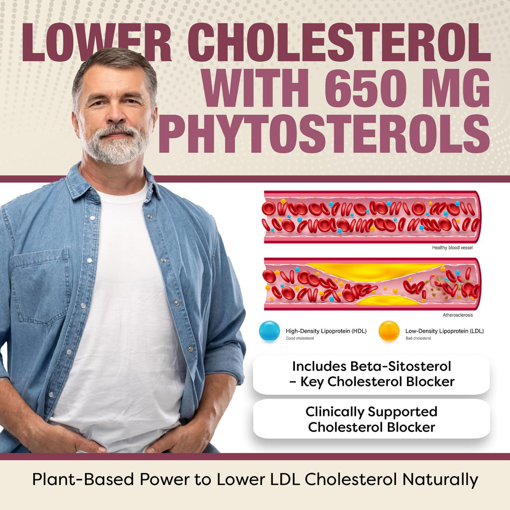 Advanced Cholesterol Health Complex with Plant Sterols. Cholesterol & Lipid Support Supplement for Healthy Heart & Cholesterol Levels for Men & Women. 120 Capsules - TrustMedUSA
