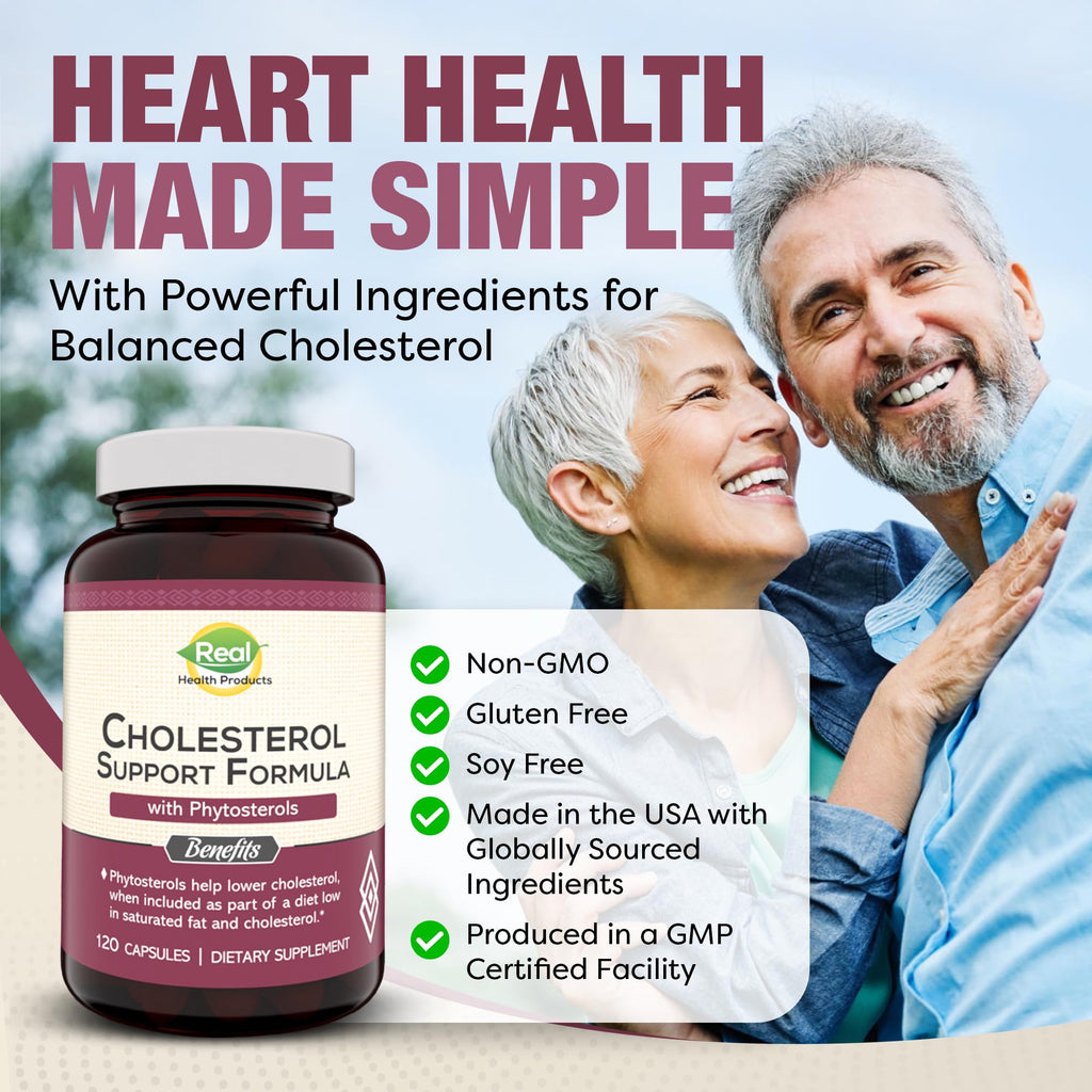 Advanced Cholesterol Health Complex with Plant Sterols. Cholesterol & Lipid Support Supplement for Healthy Heart & Cholesterol Levels for Men & Women. 120 Capsules - TrustMedUSA
