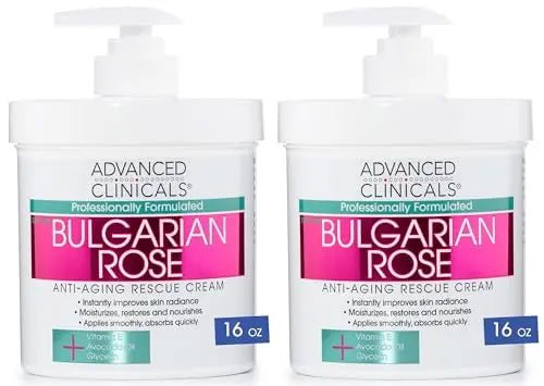 Advanced Clinicals Bulgarian Rose Anti Aging Vitamin E Moisturizer Body Lotion & Face - TrustMedUSA