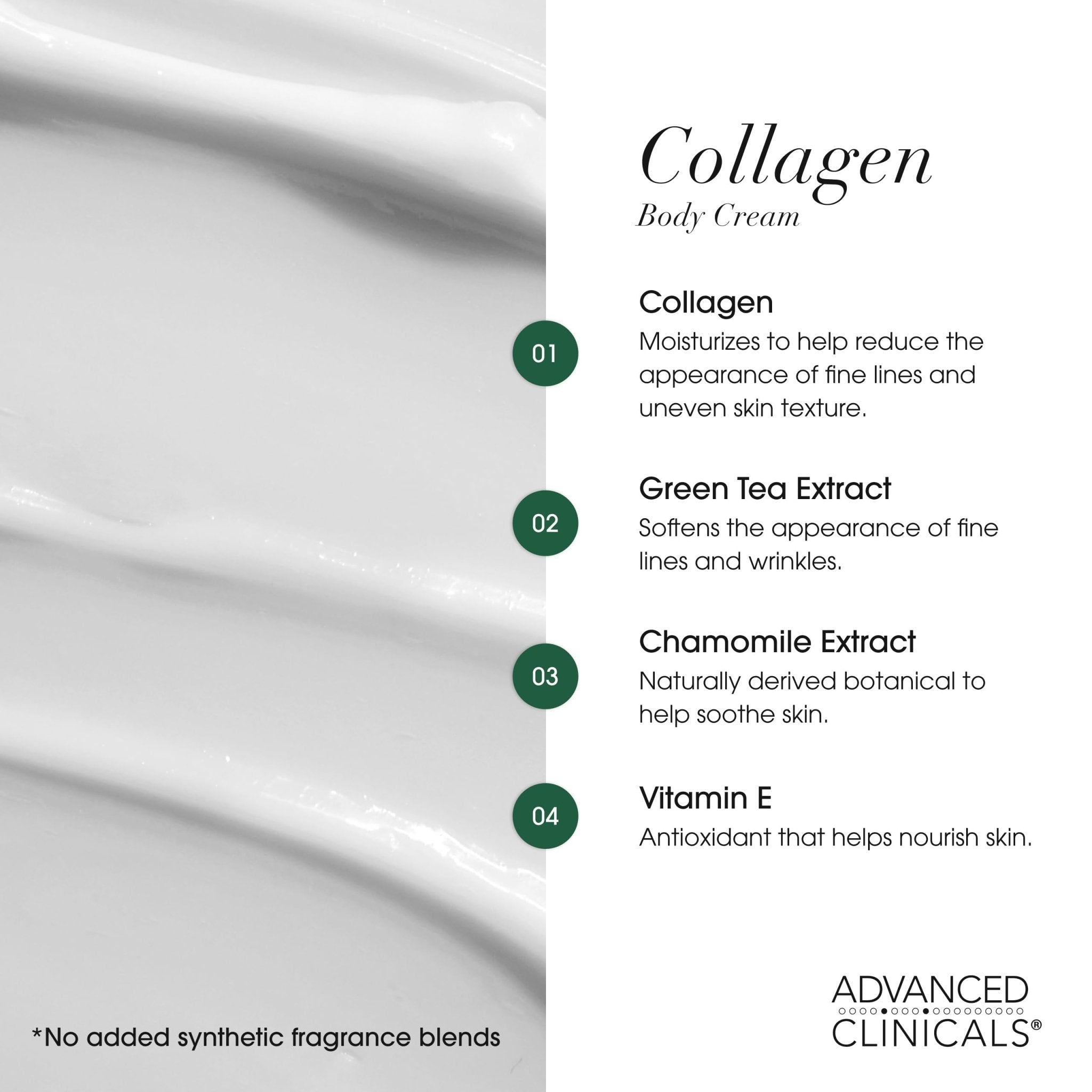 Advanced Clinicals Collagen Cream Body Lotion & Face Moisturizer W/Vitamin E | Skincare Moisturizing Collagen Lotion For Women, Men, Hand, & Neck Improves Look Of Crepey Skin & Uneven Dry Skin, 2pc - Maple Wellness Supplements