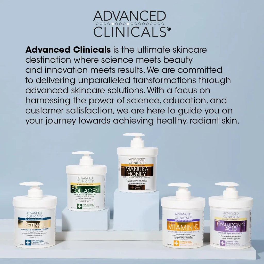 Advanced Clinicals Retinol Body Lotion + Collagen Cream 2pc Body Skin Care Set - TrustMedUSA