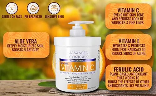 Advanced Clinicals Vitamin C Cream. Advanced Brightening Cream. Anti-aging cream - TrustMedUSA