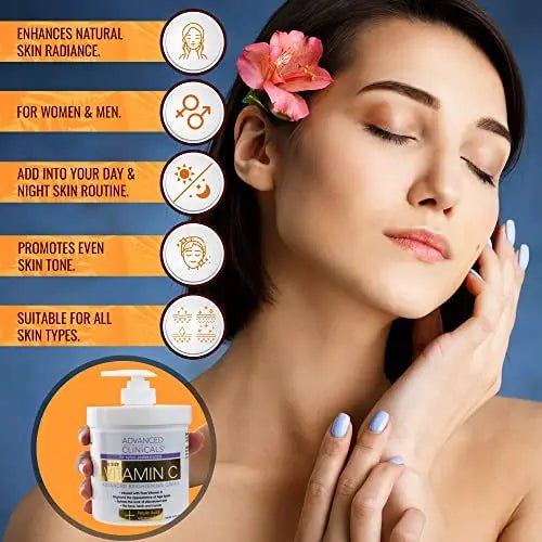 Advanced Clinicals Vitamin C Face & Body Cream Moisturizing Skin Care Lotion, Anti - TrustMedUSA