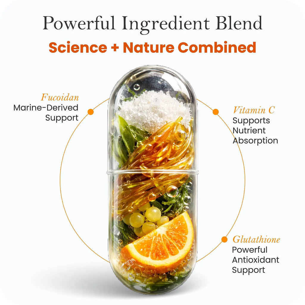 Advanced Glutathione Complex 500mg – with Fucoidan & Vitamin C – Antioxidant Support for Skin Glow, Detox & Immune Health – Non-GMO, Made in USA (60 Capsules) - TrustMedUSA