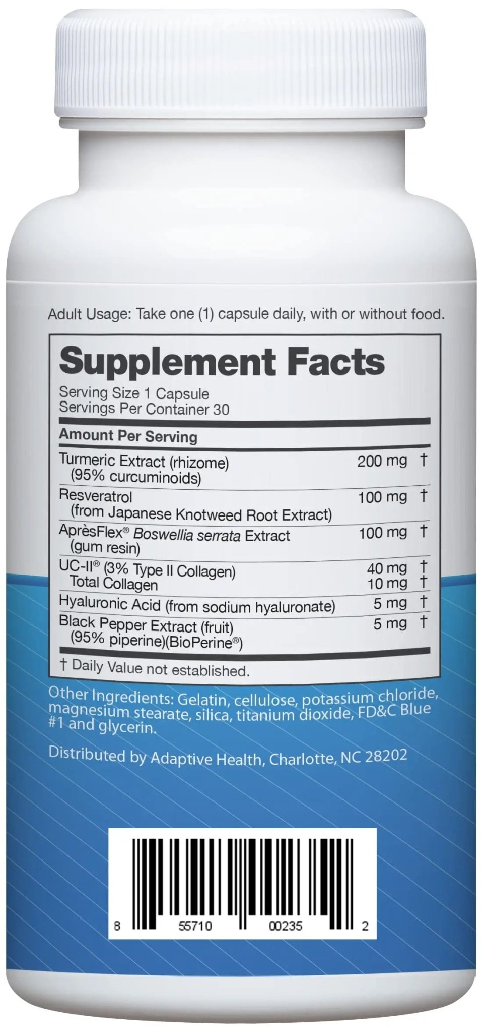 Advanced Joint Support Dietary Supplement with Turmeric, UC•II Collagen, Resveratrol - TrustMedUSA