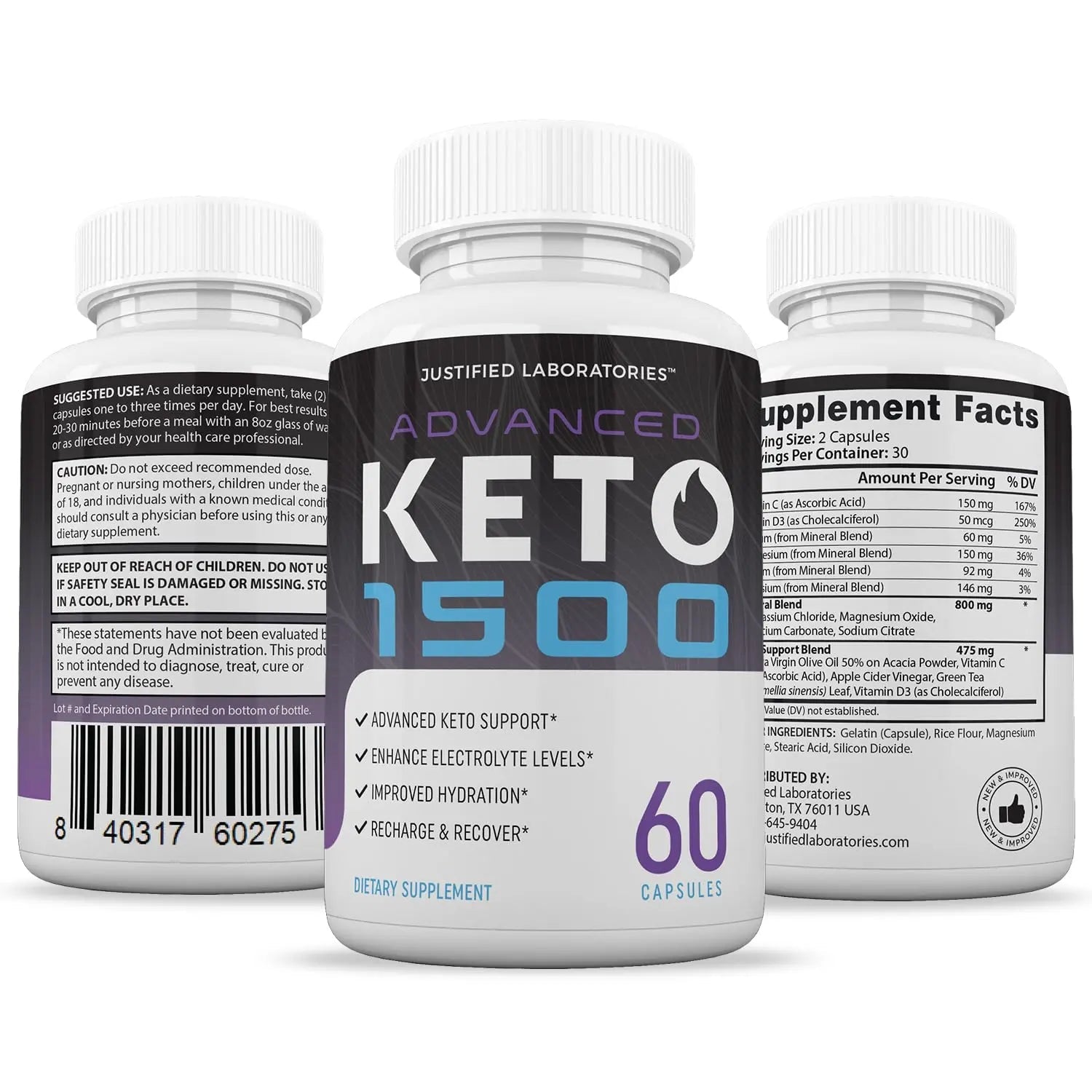 Advanced Keto 1500 Keto Pills 1275MG New & Improved Formula Contains Apple Cider - TrustMedUSA
