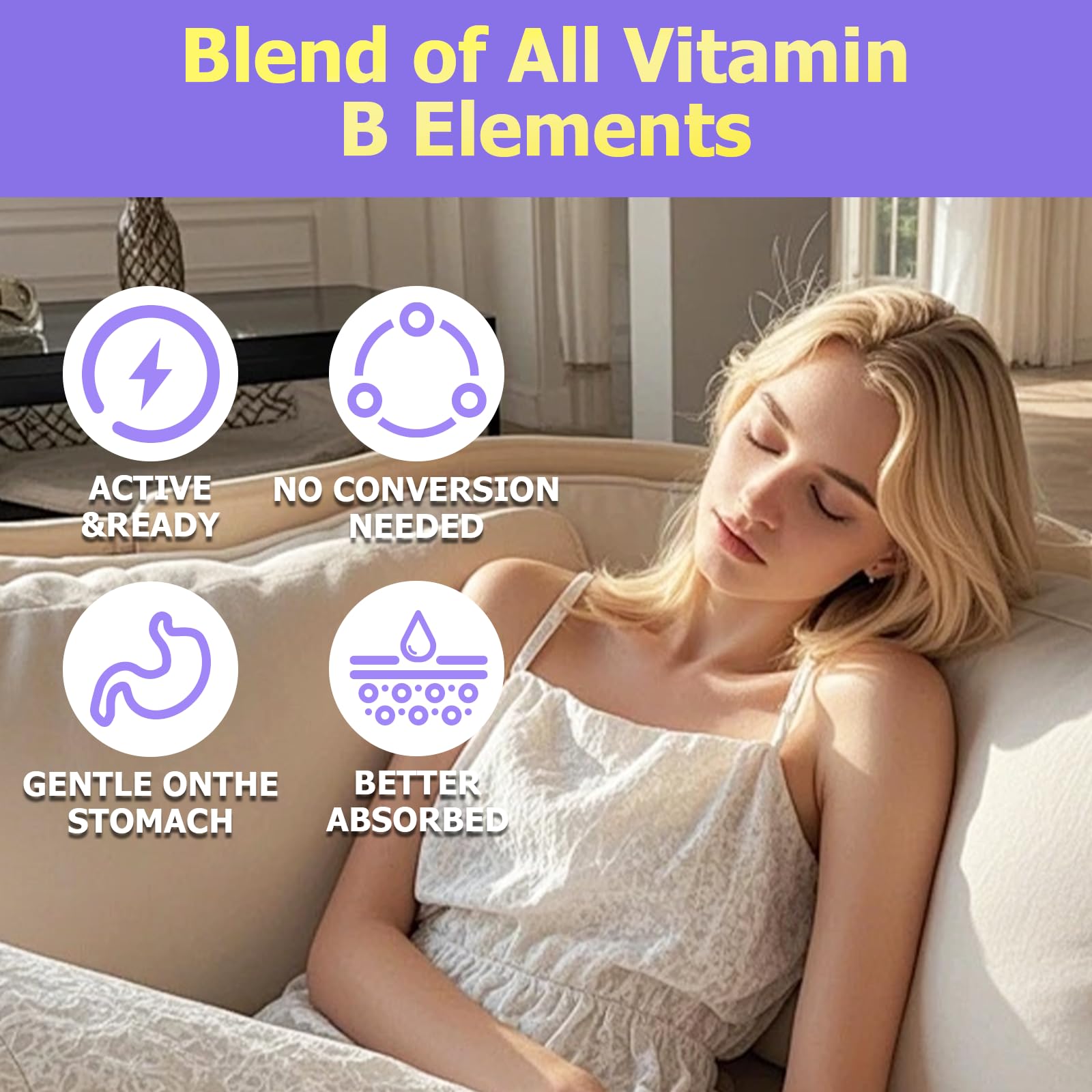 Advanced Vitamin B Complex Liquid Drops for Women Men & Kids, 15-in-1 VIT B Complex with Vitamin C B12 B6 B1 Niacin Folate for Brain Nerve Neuropathy Energy Mood Health, Sublingual B-Complex Drops - TrustMedUSA