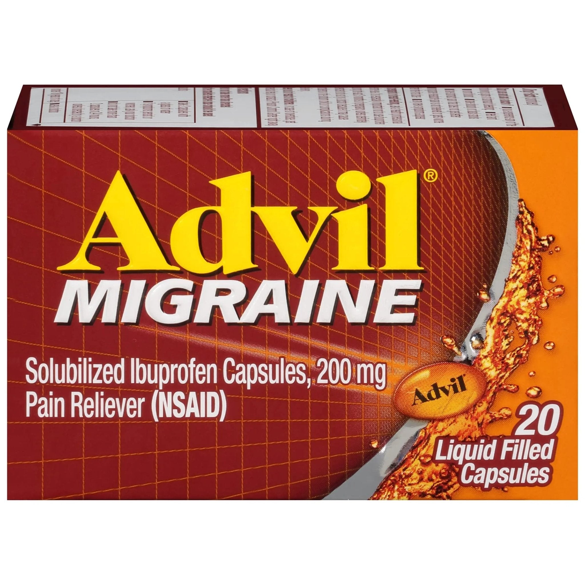 Advil 200 mg Liquid Filled Capsules 20 ea - TrustMedUSA