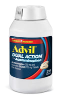 Advil Dual Action Coated Caplets, 125 Mg Ibuprofen and 250 Mg Acetaminophen per Dose (2 Dose Equivalent) for 8 Hour Pain Relief - 216 Count - Maple Wellness Supplements