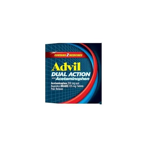 Advil Dual Action Coated Caplets, 125 Mg Ibuprofen and 250 Mg Acetaminophen per Dose (2 Dose Equivalent) for 8 Hour Pain Relief - 216 Count - TrustMedUSA