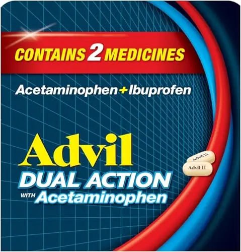 Advil Dual Action Coated Caplets, 125 Mg Ibuprofen and 250 Mg Acetaminophen per Dose (2 Dose Equivalent) for 8 Hour Pain Relief - 216 Count - TrustMedUSA