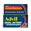 Advil Dual Action Coated Caplets with Acetaminophen, 250 Mg Ibuprofen and 500 Mg Acetaminophen Per Dose (2 Dose Equivalent) for 8 Hour Pain Relief - 72 Count - TrustMedUSA
