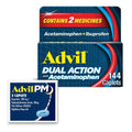 Advil Dual Action With Acetaminophen And Ibuprofen (2 Dose Equivalent) For 8 Hour Pain Relief, Coated 144 Ct Caplets And 2 Ct. Sample Of Advil PM - TrustMedUSA