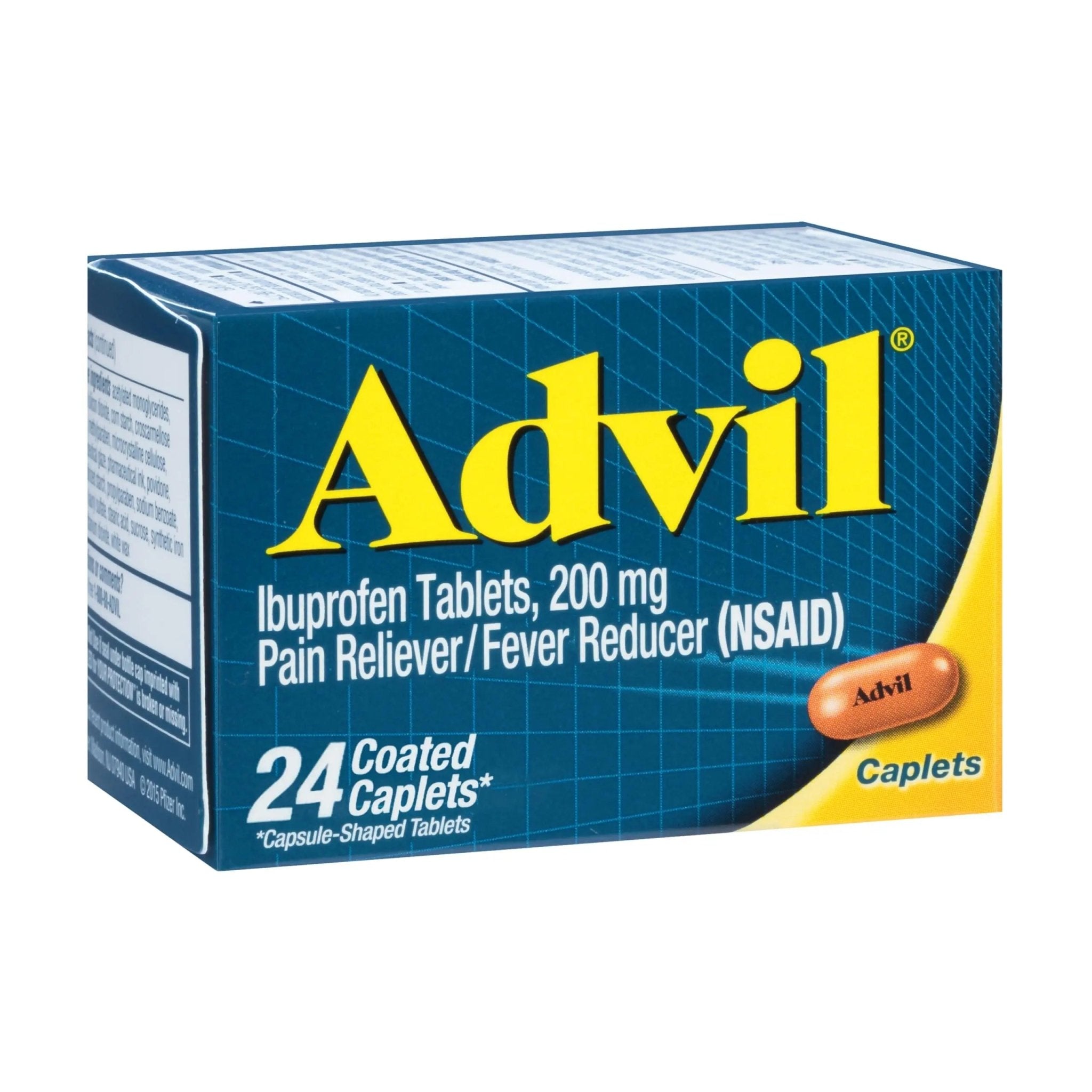 Advil Ibuprofen Coated Caplets Pain Reliever and Fever Reducer 200 Milligram 24Ct - TrustMedUSA