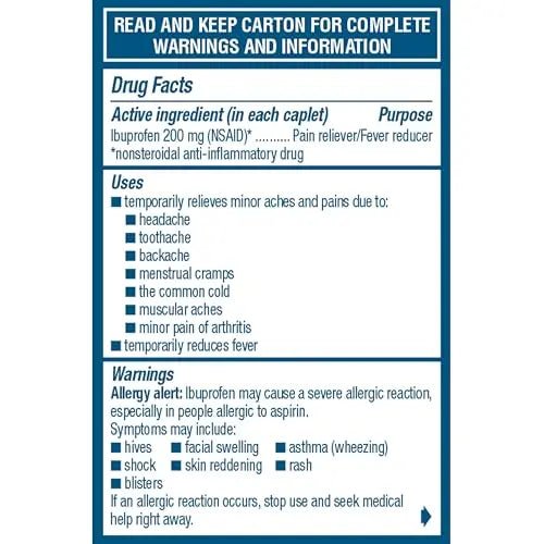 Advil Ibuprofen Coated Caplets Pain Reliever and Fever Reducer 200 Milligram 24Ct - TrustMedUSA