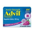 Advil Junior Strength Chewable Ibuprofen Pain Reliever and Fever Reducer, Children's Ibuprofen for Pain Relief, Grape - 24 Tablets - TrustMedUSA