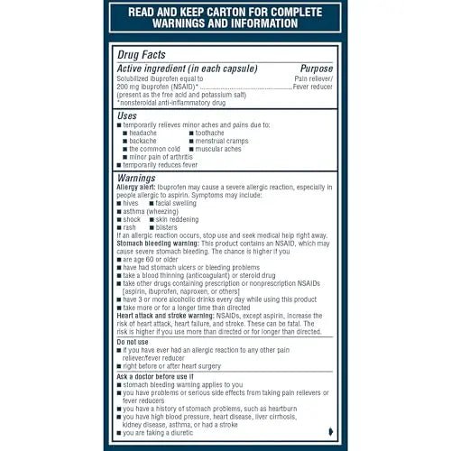 Advil Liqui-Gels Minis Pain Reliever and Fever Reducer, Pain Medicine for Adults with Ibuprofen 200mg for Pain Relief - 160 Liquid Filled Capsules - TrustMedUSA
