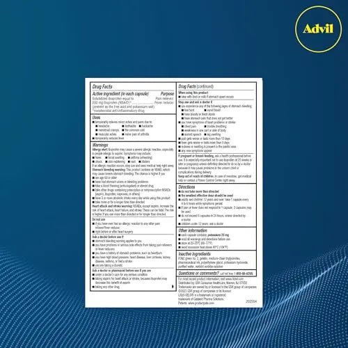 Advil Liqui-Gels minis Pain Reliever and Fever Reducer, Pain Medicine for Adults with Ibuprofen 200mg for Pain Relief - 200 Liquid Filled Capsules - TrustMedUSA