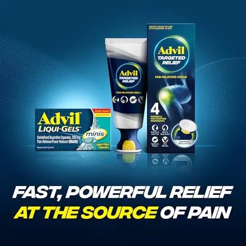 Advil Liqui-Gels minis Pain Reliever and Fever Reducer, Pain Medicine for Adults with Ibuprofen 200mg for Pain Relief - 50x2 Liquid Filled Capsules - TrustMedUSA