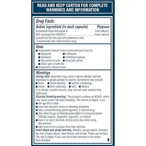 Advil Liqui-Gels Minis Pain Reliever and Fever Reducer, Pain Medicine for Adults with Ibuprofen 200mg for Pain Relief - 80 Liquid Filled Capsules - TrustMedUSA