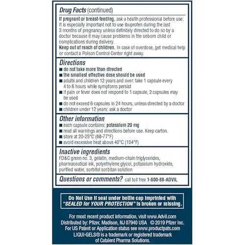 Advil Liqui-Gels Minis Pain Reliever and Fever Reducer, Pain Medicine for Adults with Ibuprofen 200mg for Pain Relief - 80 Liquid Filled Capsules - TrustMedUSA