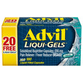 Advil Liqui-Gels Pain Reliever and Fever Reducer, Pain Medicine for Adults with Ibuprofen 200mg for Headache, Backache, Menstrual Pain and Joint Pain Relief - 180 Liquid Filled Capsules - TrustMedUSA