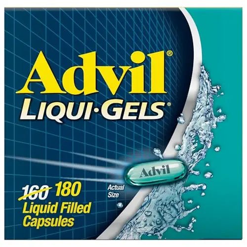 Advil Liqui-Gels Pain Reliever and Fever Reducer, Pain Medicine for Adults with Ibuprofen 200mg for Headache, Backache, Menstrual Pain and Joint Pain Relief - 180 Liquid Filled Capsules - TrustMedUSA