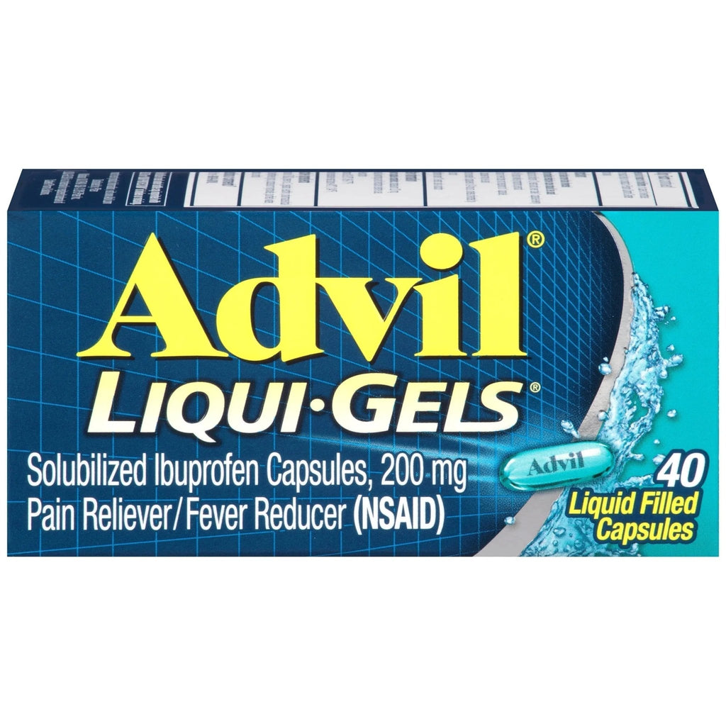 Advil Liqui-Gels Pain Reliever And Fever Reducer, Pain Medicine For Adults With Ibuprofen 200mg For Headache, Backache, Menstrual Pain And Joint Pain Relief - 40 Liquid Filled Capsules - TrustMedUSA
