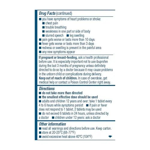 Advil Pain Reliever and Fever Reducer, Ibuprofen 200mg for Pain Relief - 50 Coated Tablets - TrustMedUSA