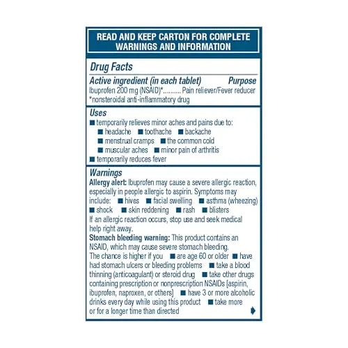 Advil Pain Reliever and Fever Reducer, Ibuprofen 200mg for Pain Relief - 50 Coated Tablets - TrustMedUSA