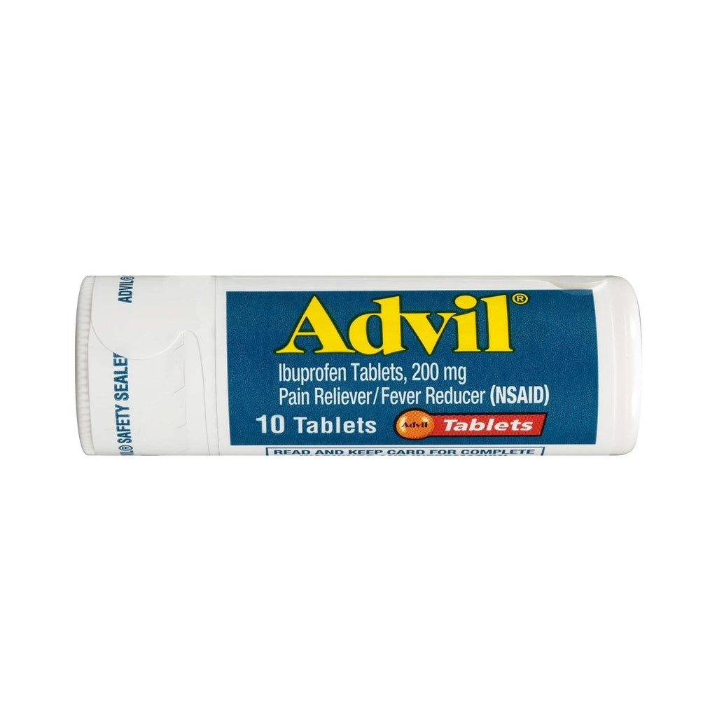 Advil Pain Reliever and Fever Reducer, Pain Relief Medicine with Ibuprofen 200mg for Headache, Backache, Menstrual Pain and Joint Pain Relief - 10 Coated Tablets - Maple Wellness Supplements