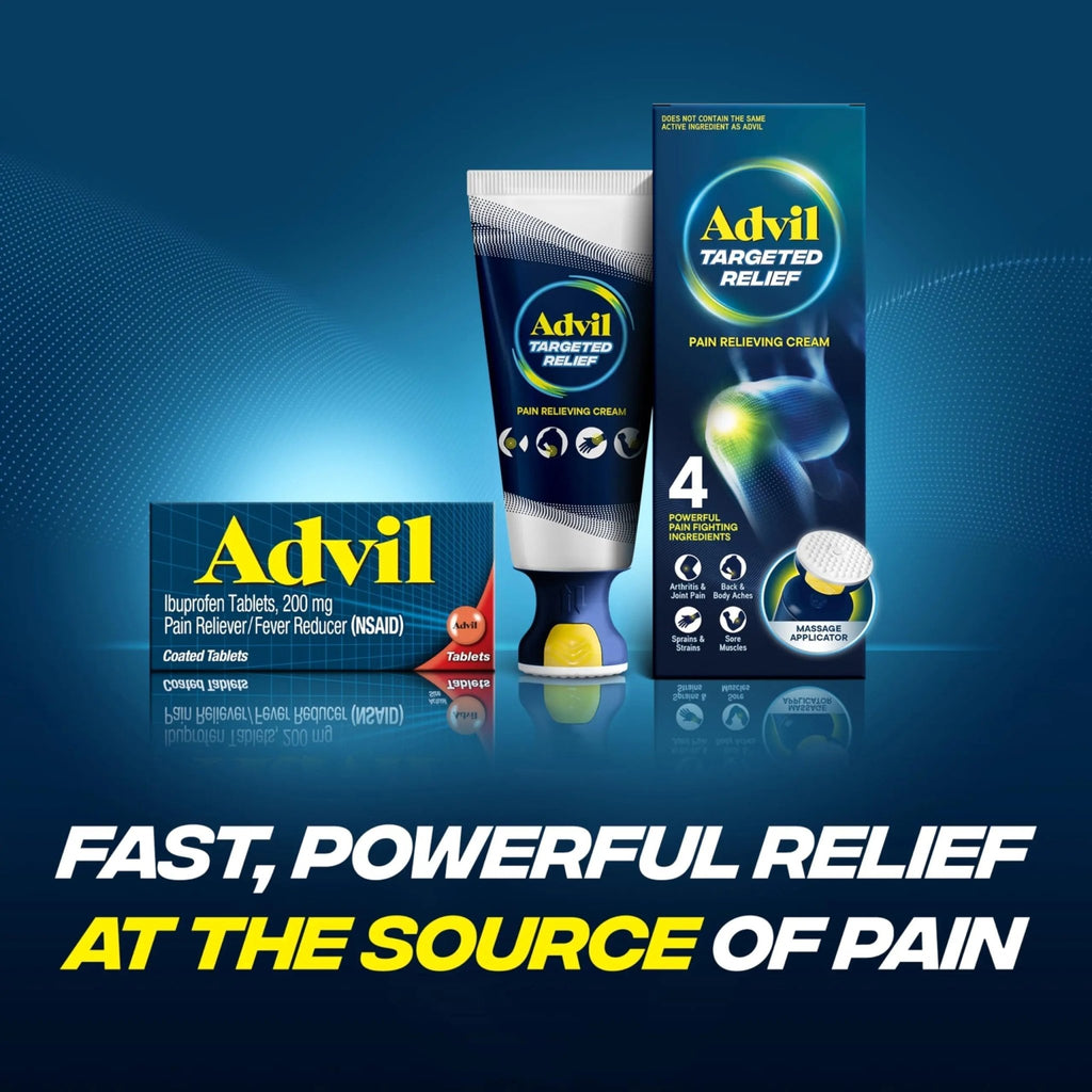 Advil Pain Reliever and Fever Reducer, Pain Relief Medicine with Ibuprofen 200mg for Headache, Backache, Menstrual Pain and Joint Pain Relief - 100 Coated Tablets - TrustMedUSA
