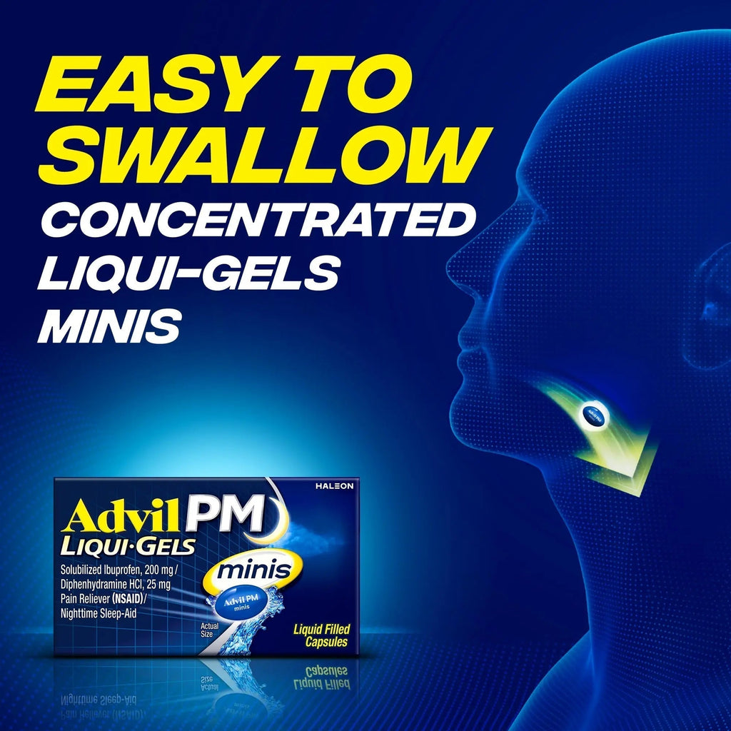 Advil PM Liqui-Gels Minis, 80 Liquid Filled Capsules - TrustMedUSA