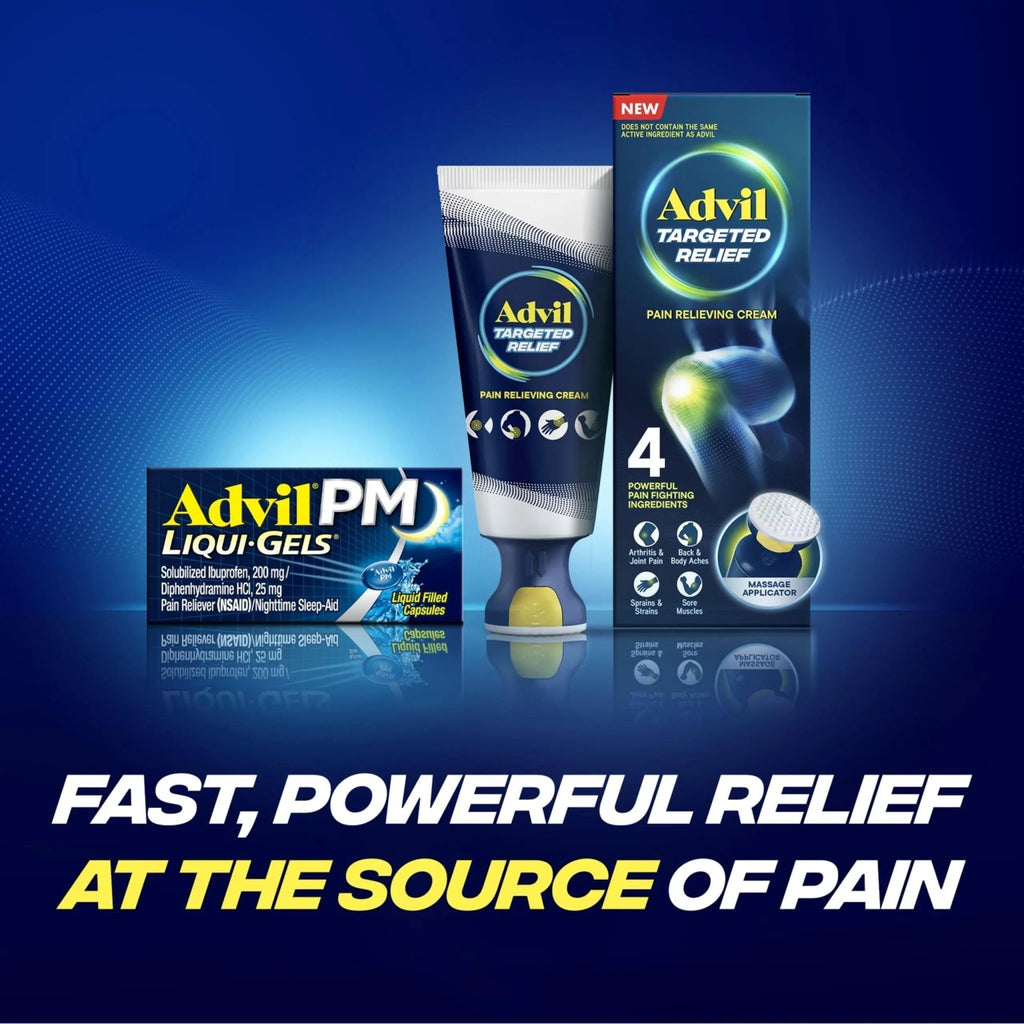 Advil PM Liqui-Gels Pain Reliever and Nighttime Sleep Aid, Pain Medicine with Ibuprofen for Pain Relief and Diphenhydramine HCL for a Sleep Aid - 2x80 Liquid Filled Capsules - TrustMedUSA