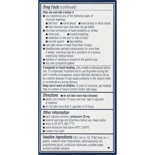 Advil PM Liqui-Gels Pain Reliever and Nighttime Sleep Aid, Pain Medicine with Ibuprofen for Pain Relief and Diphenhydramine HCL for a Sleep Aid - 40 Liquid Filled Capsules - Back to College - TrustMedUSA