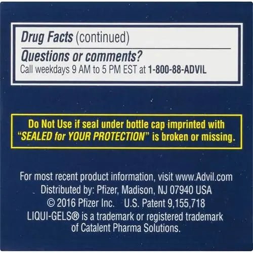 Advil PM Liqui-Gels Pain Reliever and Nighttime Sleep Aid, Pain Medicine with Ibuprofen for Pain Relief and Diphenhydramine HCL for a Sleep Aid - 40 Liquid Filled Capsules - Back to College - TrustMedUSA