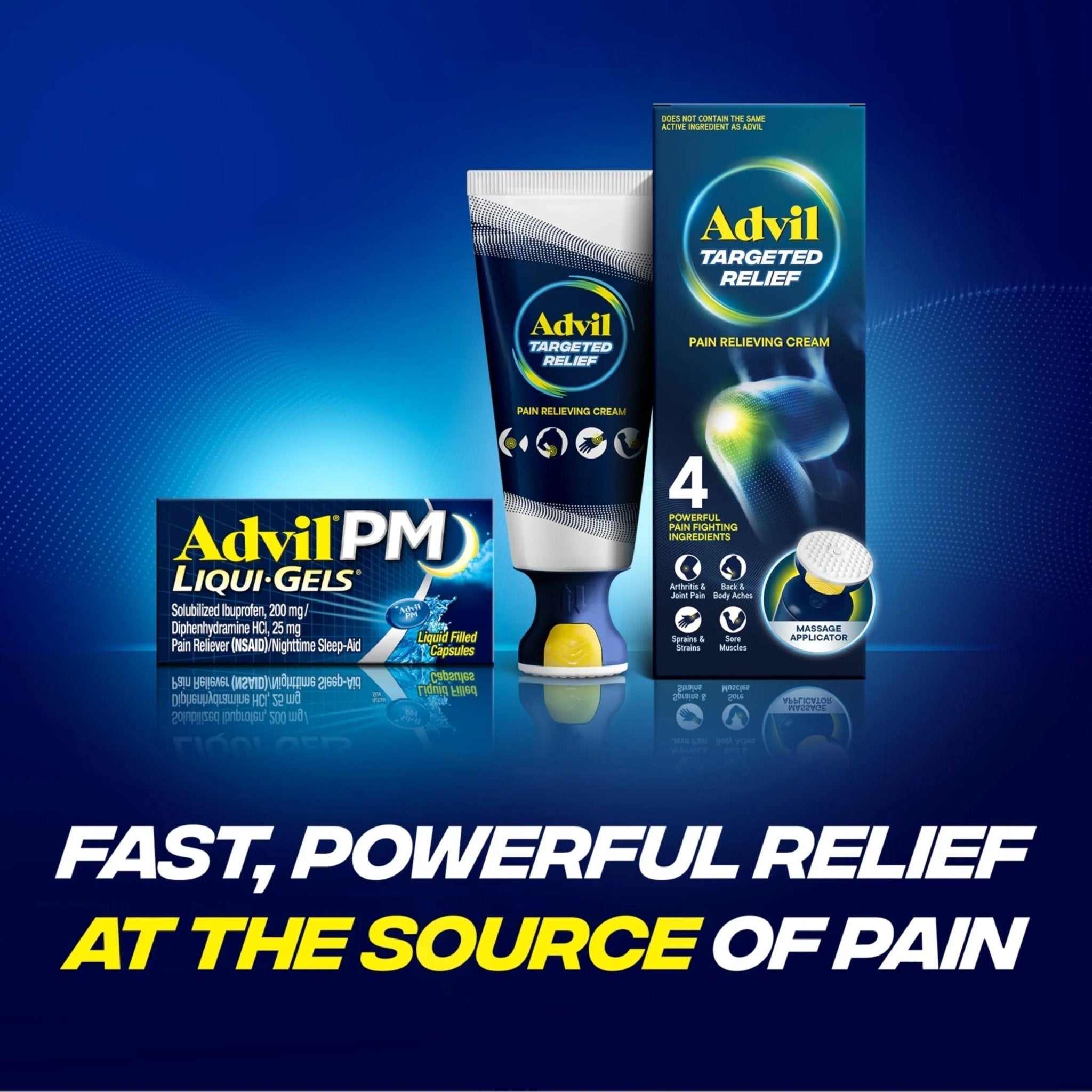 Advil PM Liqui-Gels Pain Reliever and Nighttime Sleep Aid, Pain Medicine with Ibuprofen for Pain Relief and Diphenhydramine HCL for a Sleep Aid - 80 Liquid Filled Capsules - Back to College - TrustMedUSA