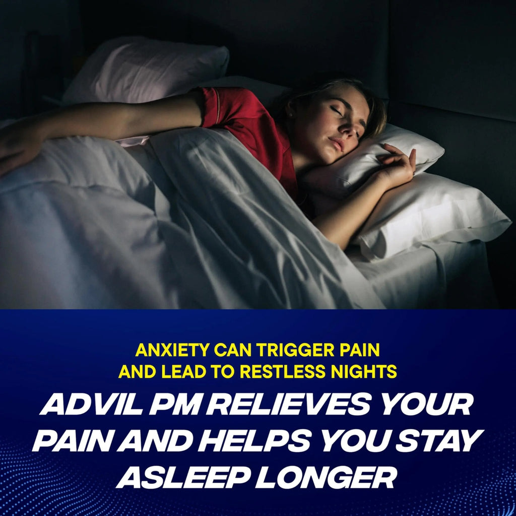 Advil PM Pain Reliever And Nighttime Sleep Aid, Pain Medicine With Ibuprofen For Pain Relief And Diphenhydramine Citrate For A Sleep Aid - 120 Coated Caplets - TrustMedUSA