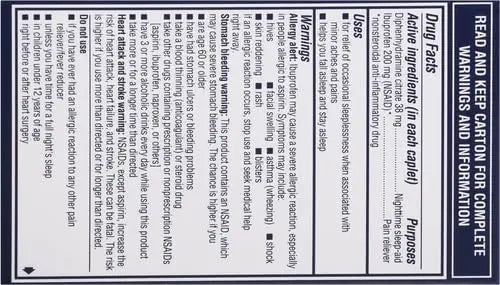 Advil PM Pain Reliever and Nighttime Sleep Aid, Pain Medicine with Ibuprofen for Pain Relief and Diphenhydramine Citrate for A Sleep Aid - 120 Coated Caplets (Pack of 2) - TrustMedUSA
