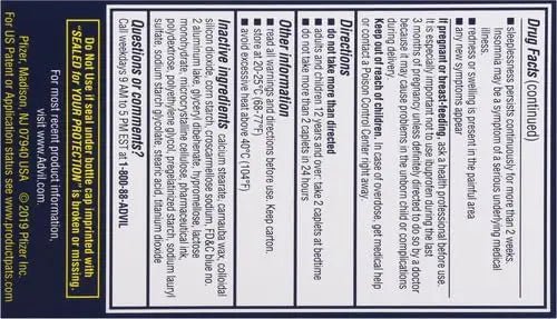 Advil PM Pain Reliever and Nighttime Sleep Aid, Pain Medicine with Ibuprofen for Pain Relief and Diphenhydramine Citrate for A Sleep Aid - 120 Coated Caplets (Pack of 2) - TrustMedUSA
