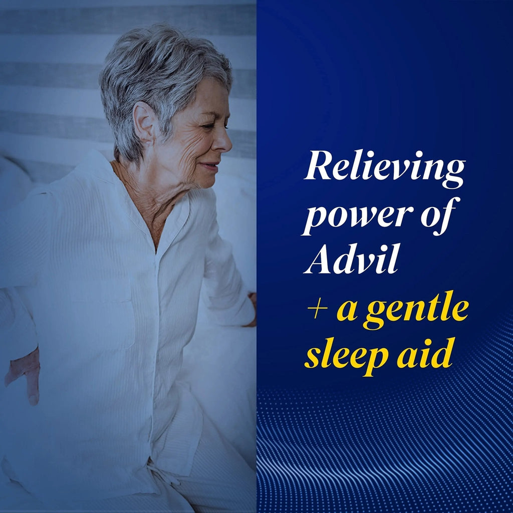 Advil PM Pain Reliever and Nighttime Sleep Aid, Pain Medicine with Ibuprofen for Pain Relief and Diphenhydramine Citrate for a Sleep Aid - 40 Coated Caplets - TrustMedUSA