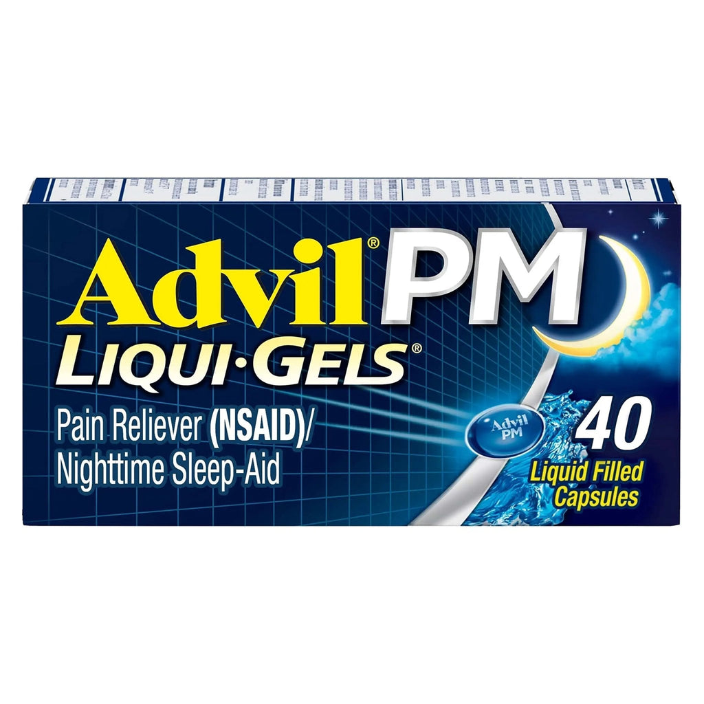 Advil PM Pain Reliever and Nighttime Sleep Aid, Pain Medicine with Ibuprofen for Pain Relief and Diphenhydramine Citrate for a Sleep Aid - 40 Coated Caplets - TrustMedUSA