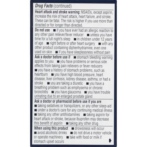 Advil PM Pain Reliever and Nighttime Sleep Aid, Pain Medicine with Ibuprofen for Pain Relief and Diphenhydramine Citrate for a Sleep Aid - 40 Coated Caplets - TrustMedUSA