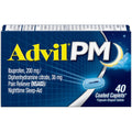 Advil PM Pain Reliever and Nighttime Sleep Aid, Pain Medicine with Ibuprofen for Pain Relief and Diphenhydramine Citrate for a Sleep Aid - 40 Coated Caplets - TrustMedUSA