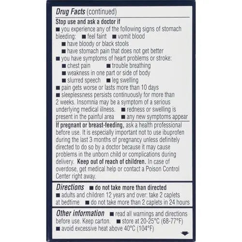 Advil PM Pain Reliever and Nighttime Sleep Aid, Pain Medicine with Ibuprofen for Pain Relief and Diphenhydramine Citrate for a Sleep Aid - 40 Coated Caplets - TrustMedUSA