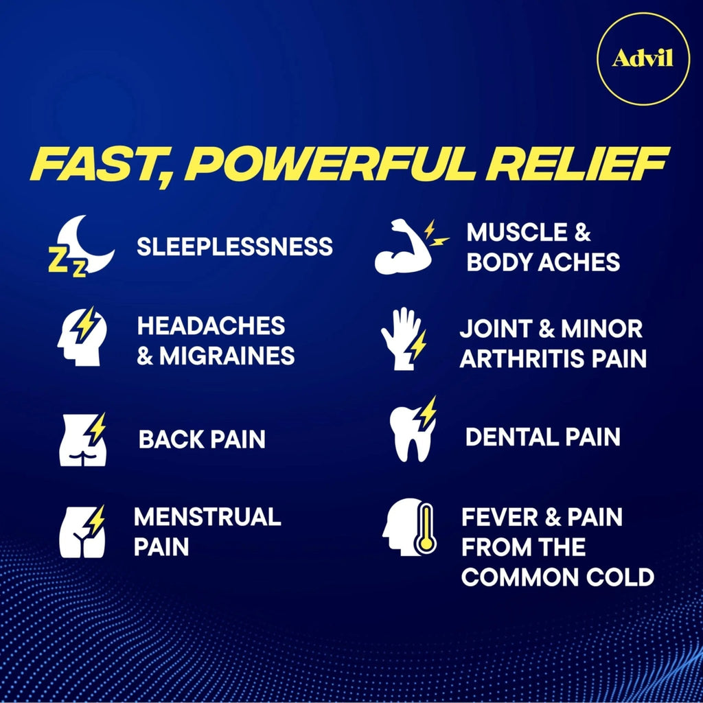 Advil PM Pain Reliever and Nighttime Sleep Aid, Pain Medicine with Ibuprofen for Pain Relief and Diphenhydramine Citrate for a Sleep Aid - 80 Coated Caplets - TrustMedUSA