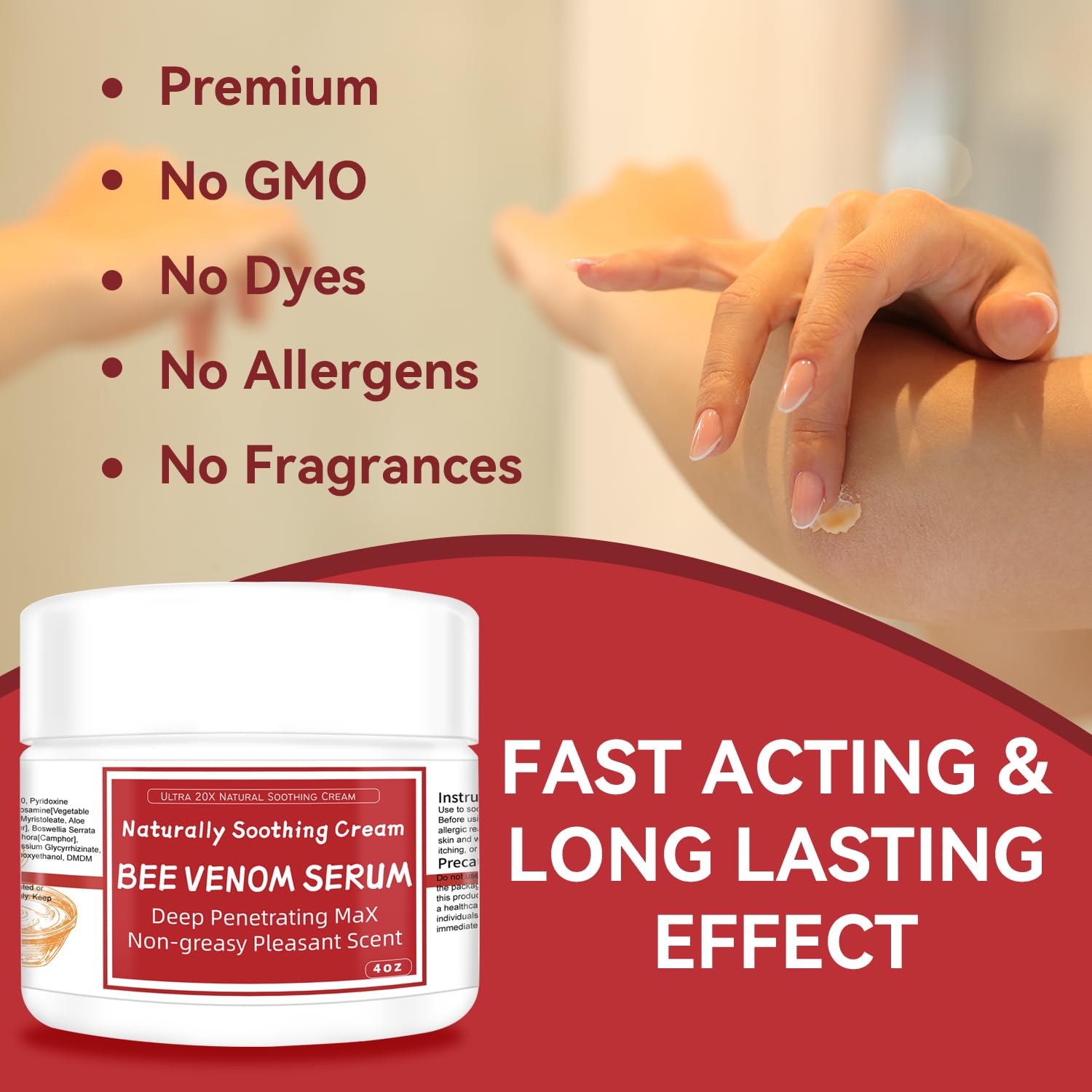 AEROMAXX Bee Venom Muscle & Joint Cream, 10X Ultra Strength Care Ointment, Natural Organic Formula, for Shoulder, Back, Neck, Hands, Knuckles, Elbows, Feet, Leg, Knees, Ankle, Adults, Seniors - TrustMedUSA