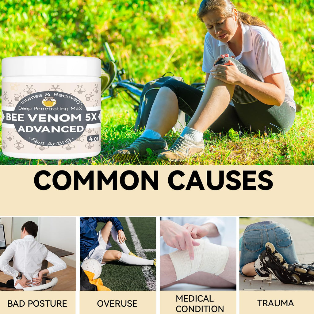 AEROMAXX Organic Bee Venom Muscle Joint Cream, 10x Maximum Caring Ointment, Soothe Shoulder, Back, Neck, Hands, Knuckles, Elbows, Feet, Leg, Knees, Ankle, Meniscus, for Adults, Elderly - TrustMedUSA