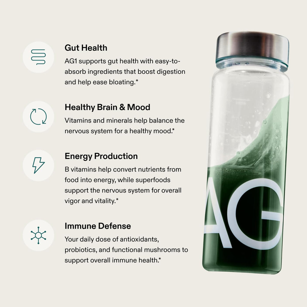 AG1 Athletic Greens Powder Supplement, Improve Gut Health, Multivitamin, Probiotic, Gluten Free, Vegan and Keto Friendly, 75 Vitamins (Travel Packs, 14 Count) - Classic Formula - TrustMedUSA