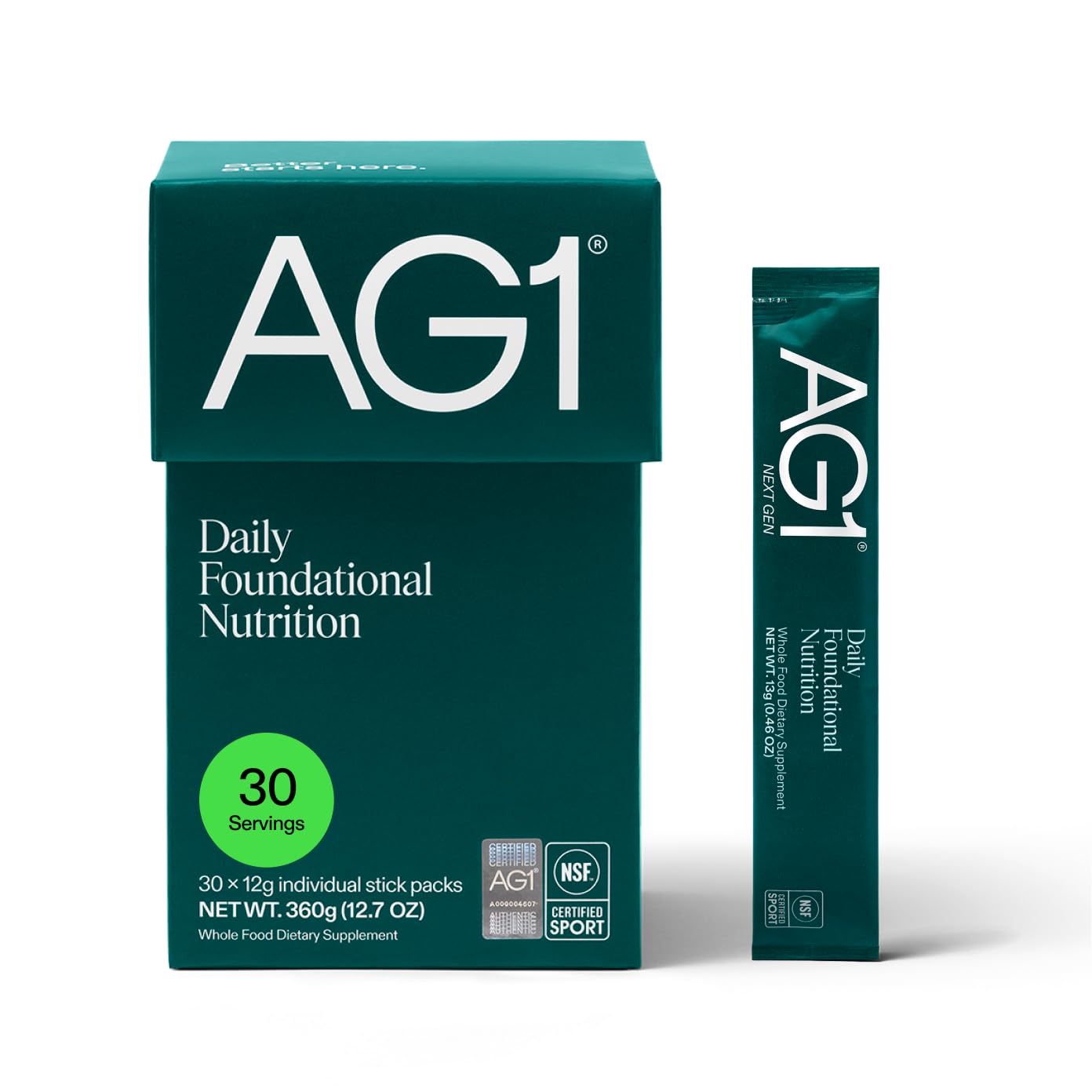 AG1 Multivitamin for Men & Women, Greens Powder Supplement, Probiotic, Gluten Free, Vegan, Keto | 75 Vitamins | Improve Gut Health | (Athletic Greens) Travel Packs 30ct, No Shaker, Classic Formula - TrustMedUSA